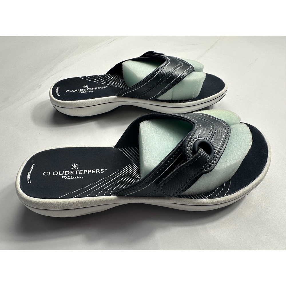 Clarks Breeze Reyna Sandals Size 6 Navy Marine Cloudsteppers Women - Picture 3 of 6